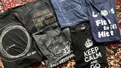 Slide showing multiple T-shirts with printed phrases including Never tell me the odds, Fit hai to hit hai, and Keep calm and go all in.