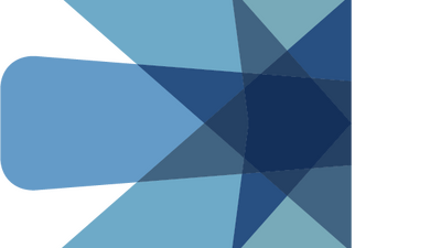 Image showing abstract geometric blue shapes forming a star pattern on a white background