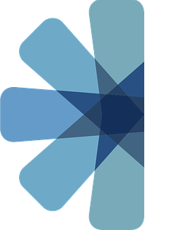 Image showing abstract geometric blue shapes forming a star pattern on a white background