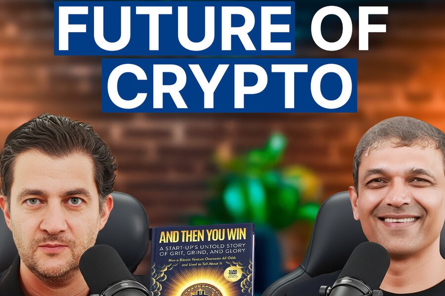 Slide showing Blume Podcast with text This Is The Future Of Crypto with Karthik Reddy and George Kikvadze of BitFury